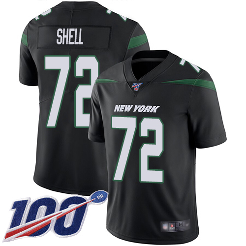 New York Jets Limited Black Youth Brandon Shell Alternate Jersey NFL Football #72 100th Season Vapor Untouchable->youth nfl jersey->Youth Jersey